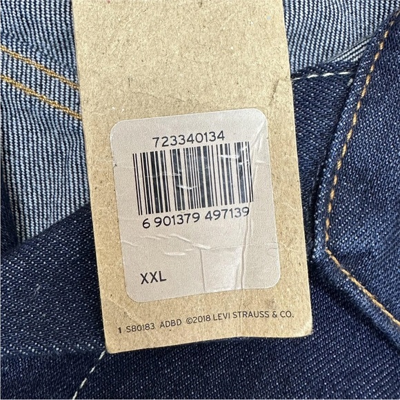 Levis Denim Jacket Dark Wash Trucker Classic Button Front Pockets - Picture 13 of 15